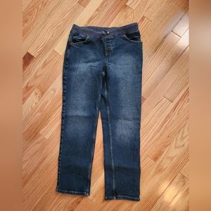 Boys size 10-12 Husky Land's End pull on jeans with drawstring